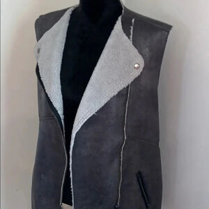 Sanctuary faux Leather Fleece Lined Vest
